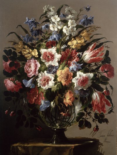 Still Life of Flowers in a Glass Vase by Juan de Arellano